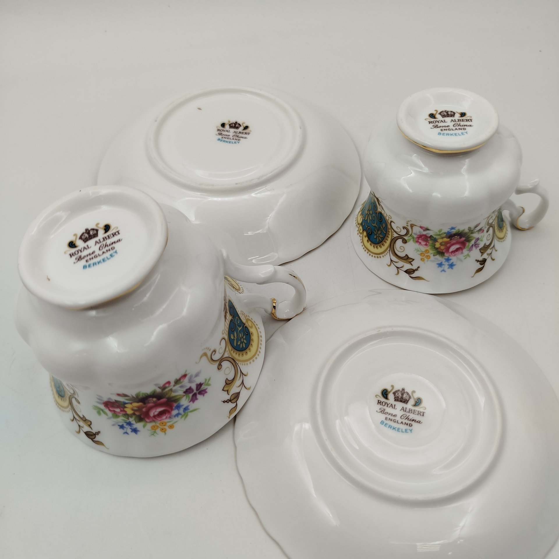 Набор из чайной и кофейной пары с цветочным декором, серия "Berkeley", Royal Albert