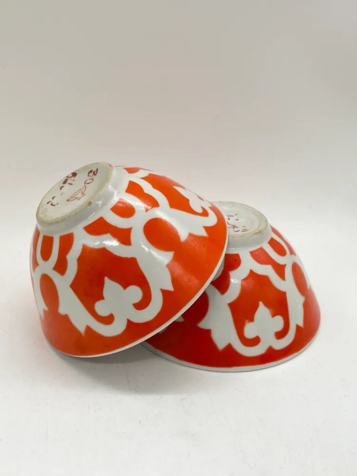 Креманки с орнаментальным декором 2 шт., фарфор, деколь, Первомайский фарфоровый завод (Песочное), СССР, 1980 г.