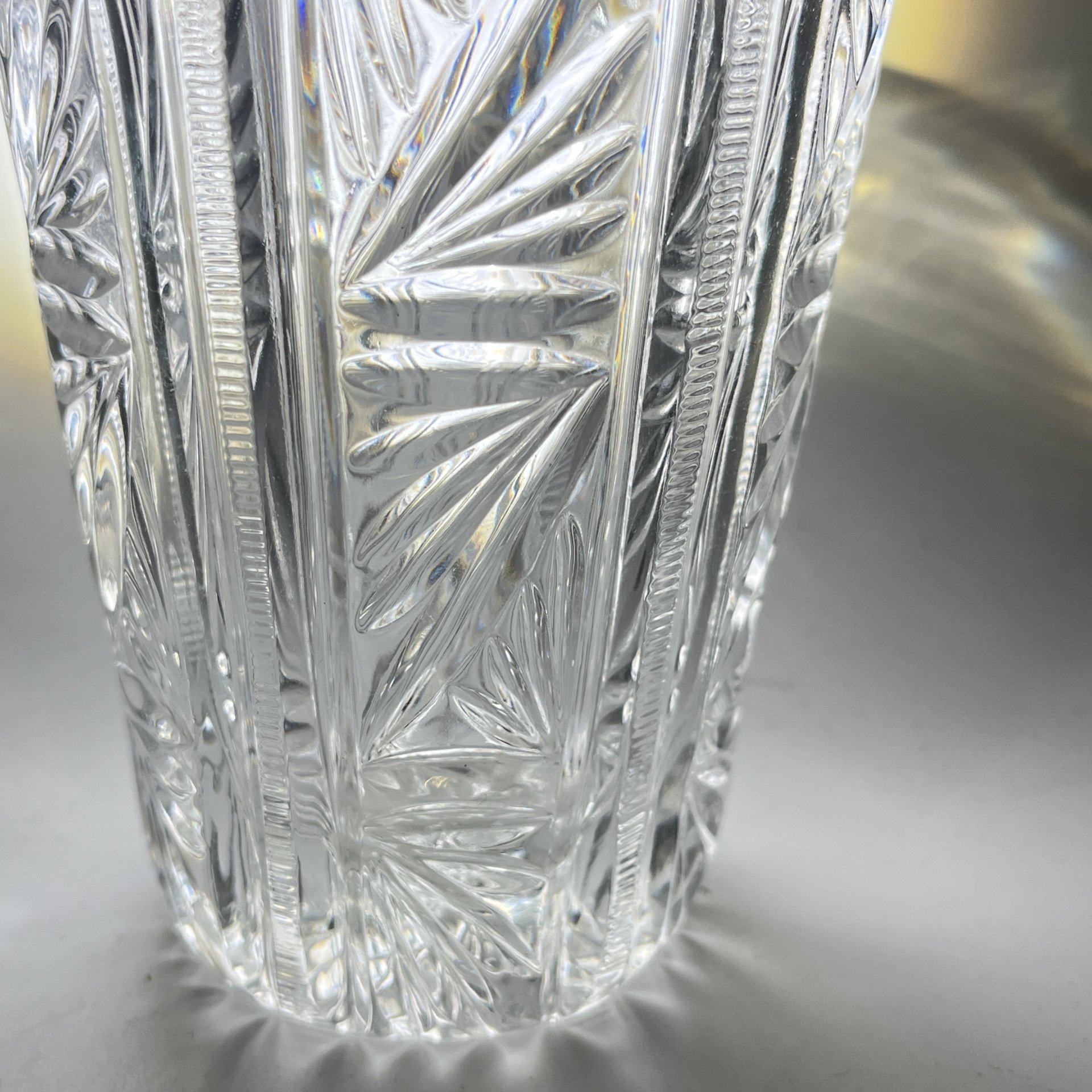 Вазочка с геометрическим декором, хрусталь, пресс, СССР, 1970-1990 гг.