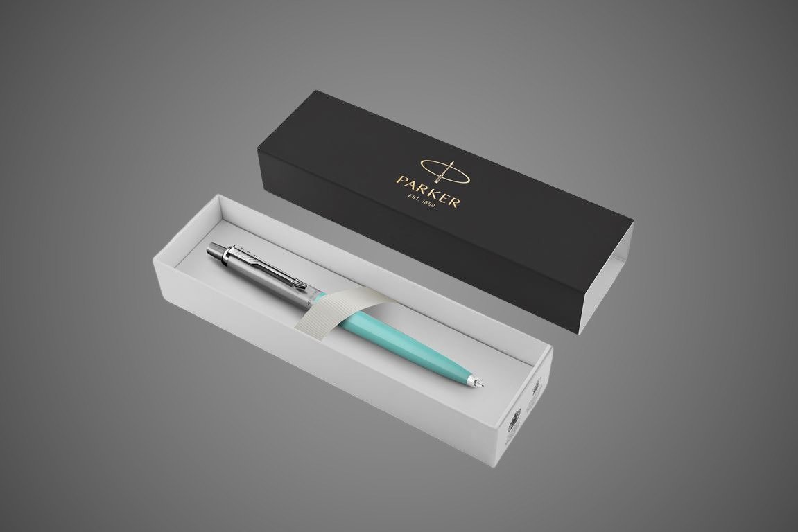 Шариковая ручка Parker Jotter K60, цвет мятный (Tiffany),стержень: M, цвет чернил: blue в подарочной коробке, Металлы: нержавеющая сталь, пластик