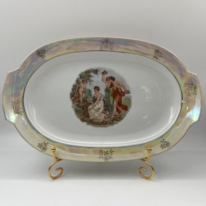 Блюдо "Мадонна", фарфор, деколь, люстр, золочение, Kahla, ГДР, 1960-1990 гг.