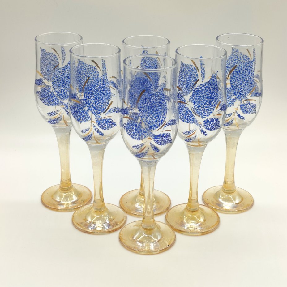 Набор из 6-ти свадебных бокалов с растительным декором
