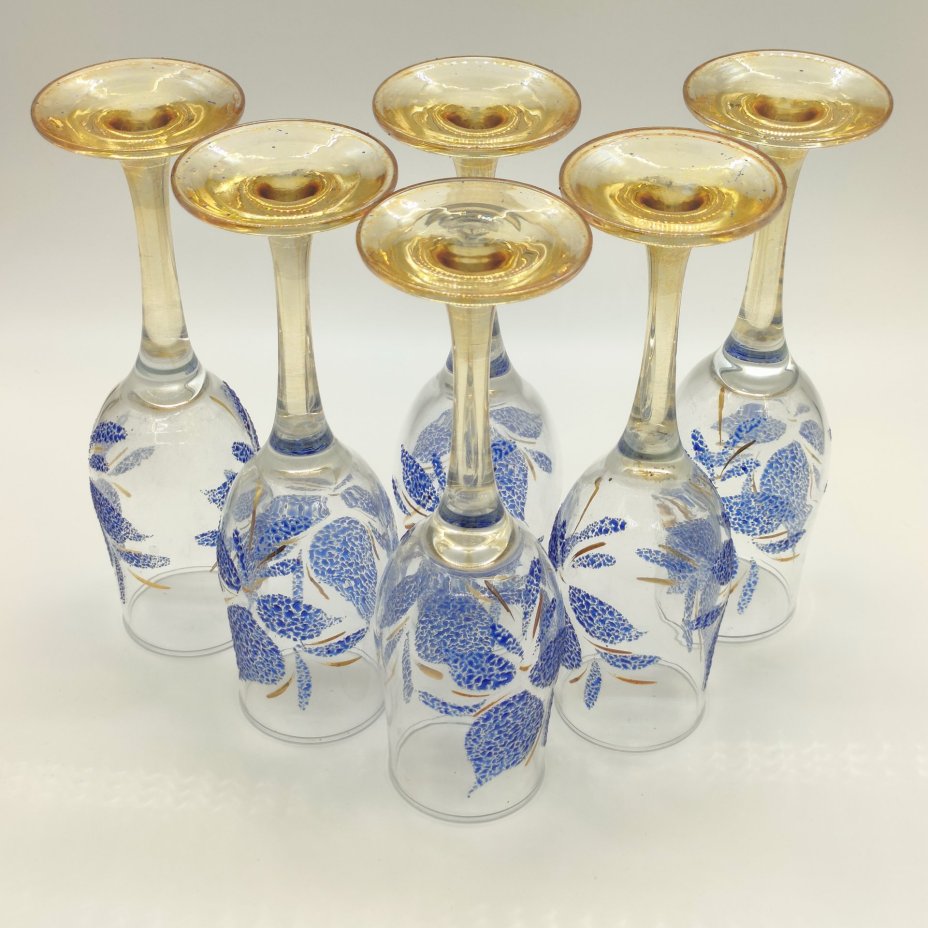 Набор из 6-ти свадебных бокалов с растительным декором