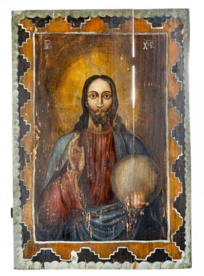 Икона "Господь Вседержитель", дерево, темпера, Российская Империя, 1850-1900 гг.
