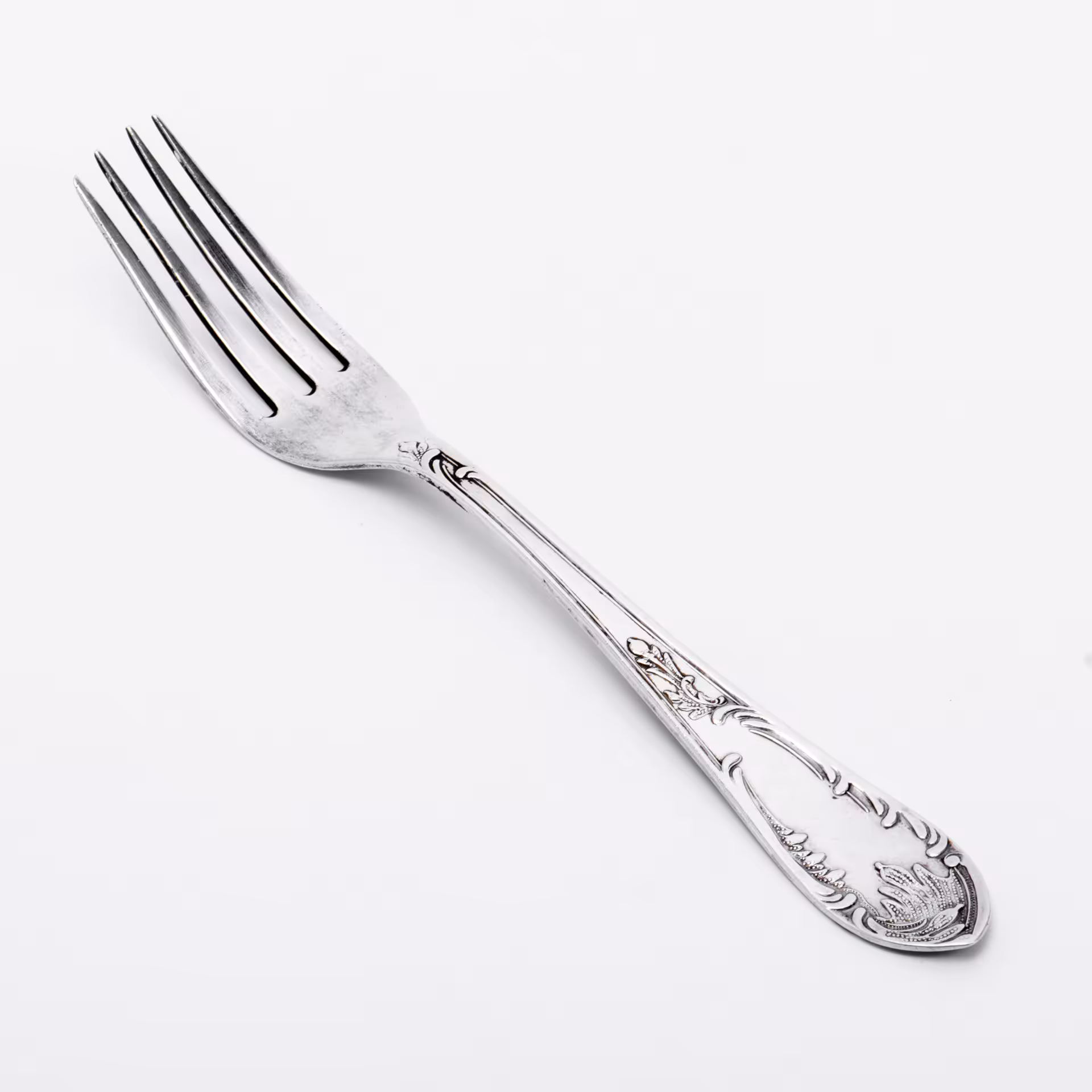 Вилка столовая, серебро 875 пр., завод "Платиноприбор", СССР, 1920-1940 гг., Московский платиновый завод «Платиноприбор» (МПЗ)