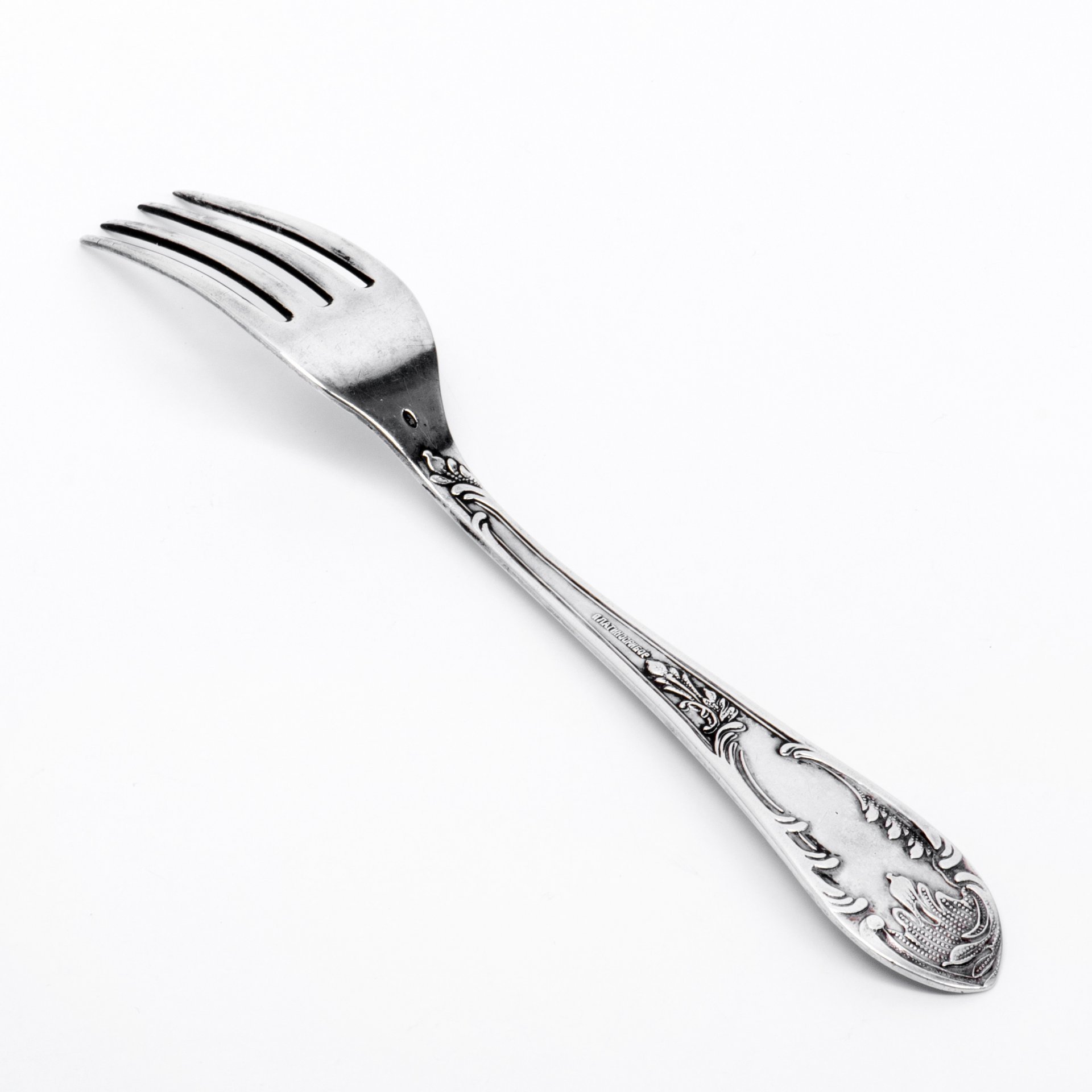 Вилка столовая, серебро 875 пр., завод "Платиноприбор", СССР, 1920-1940 гг., Московский платиновый завод «Платиноприбор» (МПЗ)