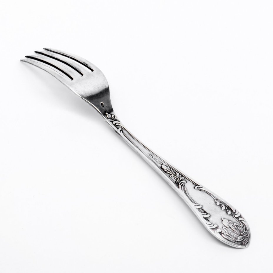 Вилка столовая, серебро 875 пр., завод "Платиноприбор", СССР, 1920-1940 гг., Московский платиновый завод «Платиноприбор» (МПЗ)