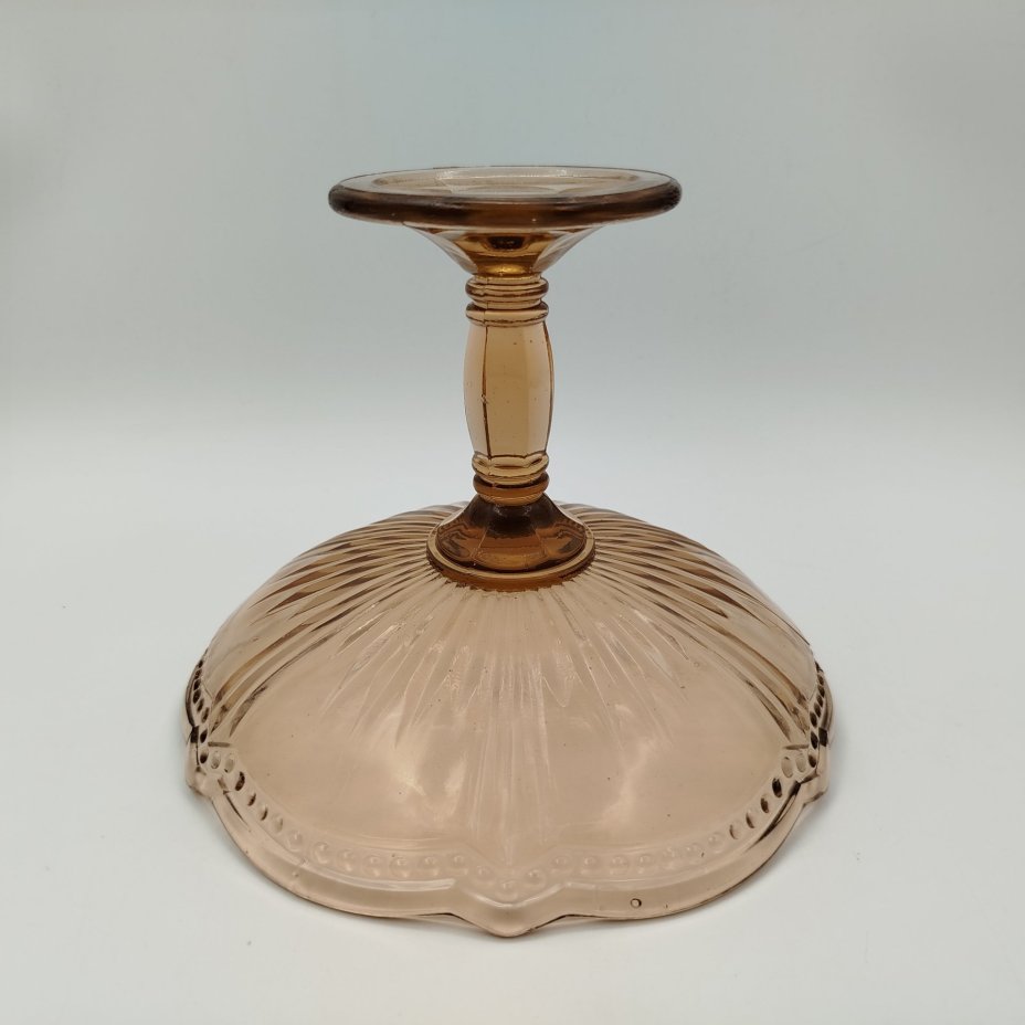 Ваза на ножке (конфетница), стекло, пресс, СССР, 1970-1990 гг.