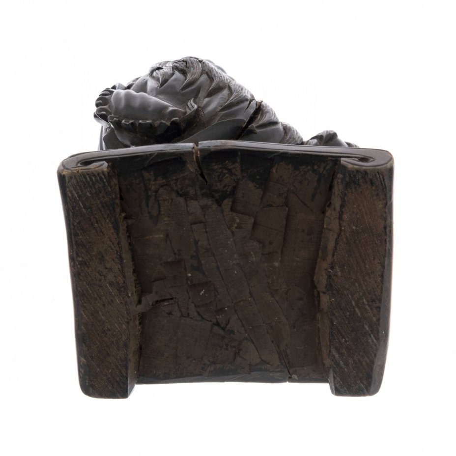 Статуэтка "Собака Фу" (китайский лев), дерево, стекло, кость, резьба, 1920-1950 гг.