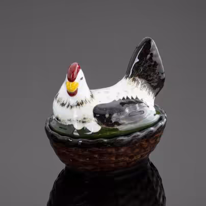 Шкатулка "Курица-наседка", Конаковский фаянсовый завод им. М.И. Калинина (ЗиК Конаково)