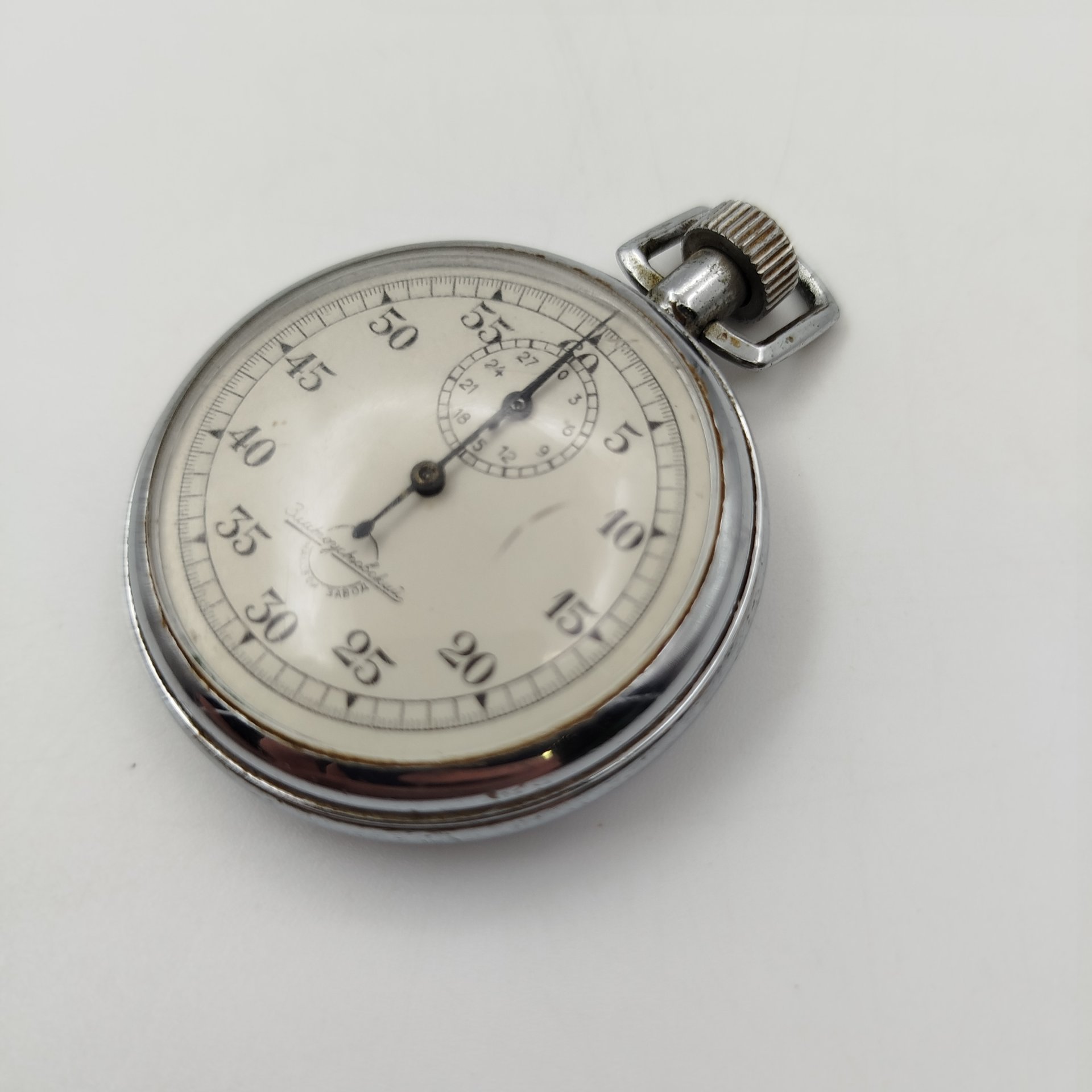 Секундомер механический, однокнопочный, металл, пластик, Златоустовский часовой завод, СССР, 1970-1990 гг.