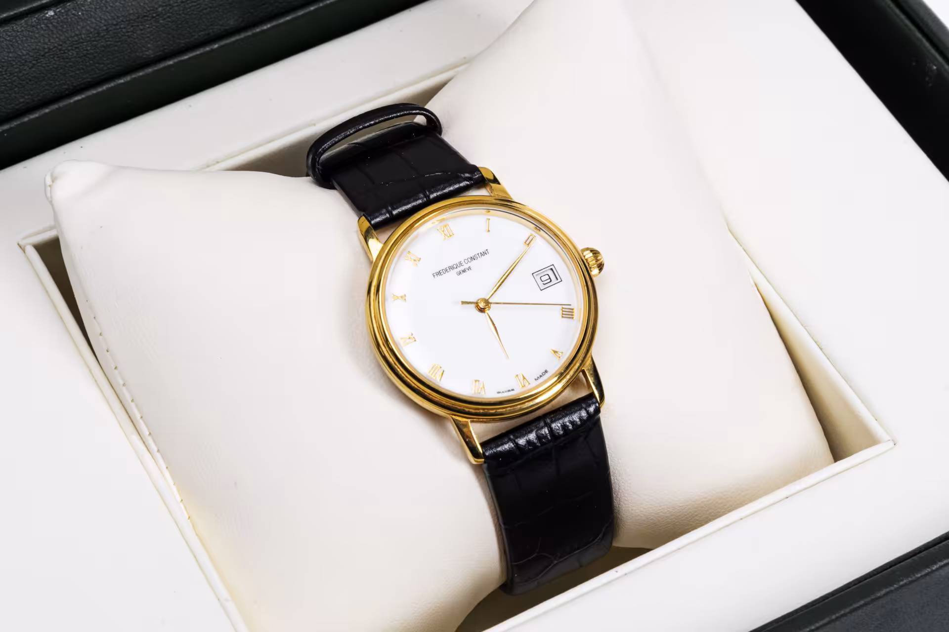 Часы наручные "Frederique Constant" , в оригинальной упаковке с документами, металл, механика, маятниковая система автоподзавода, Швейцария, 2003 г., Frederique Constant