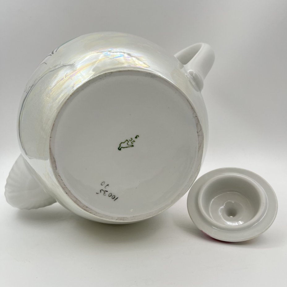 Чайник доливной "Роза", фарфор, люстр, роспись, золочение, Дулевский фарфоровый завод (Дулёво), СССР, 1968-1991 гг.