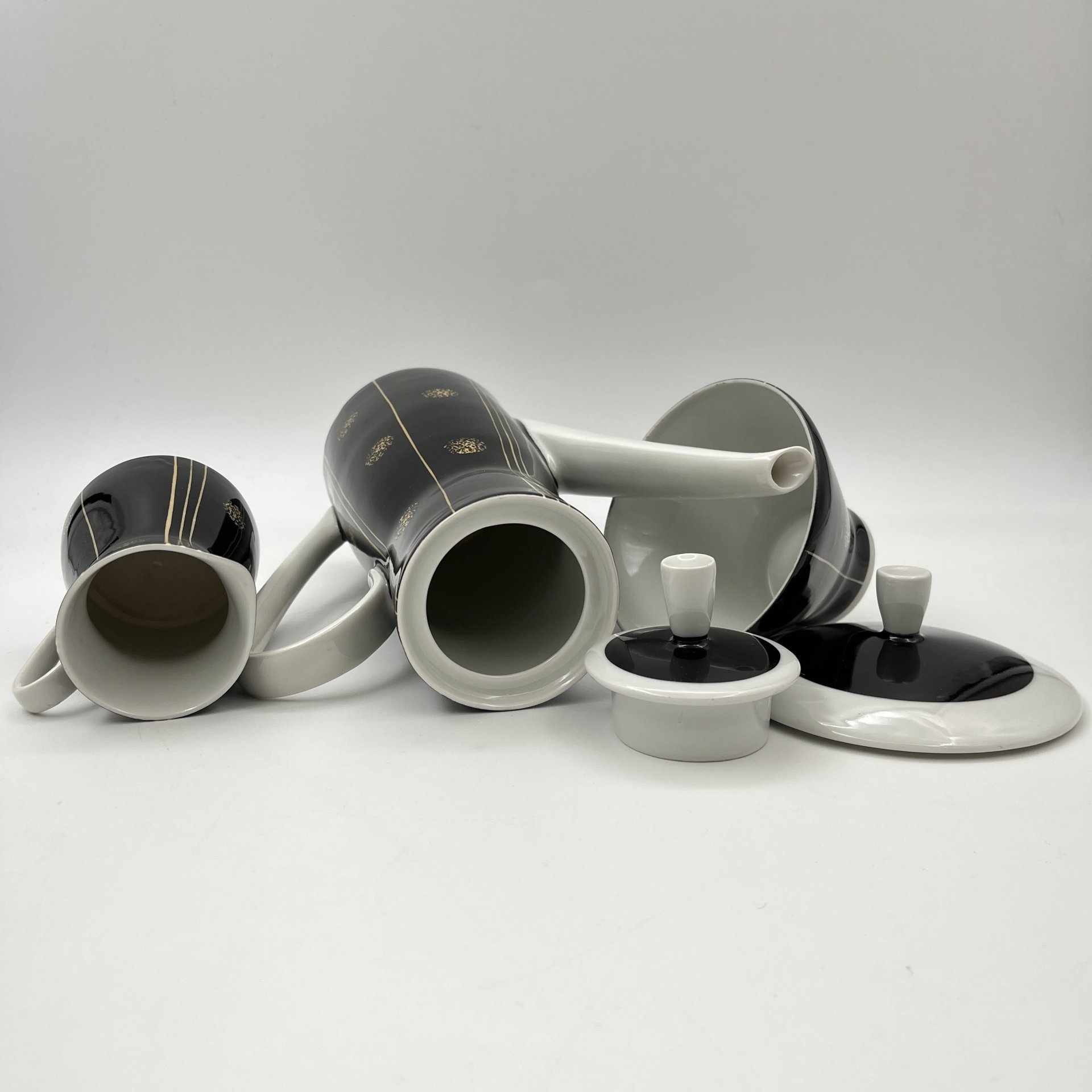 Сервиз кофейный c минималистичным декором на 6 персон (15 предметов)