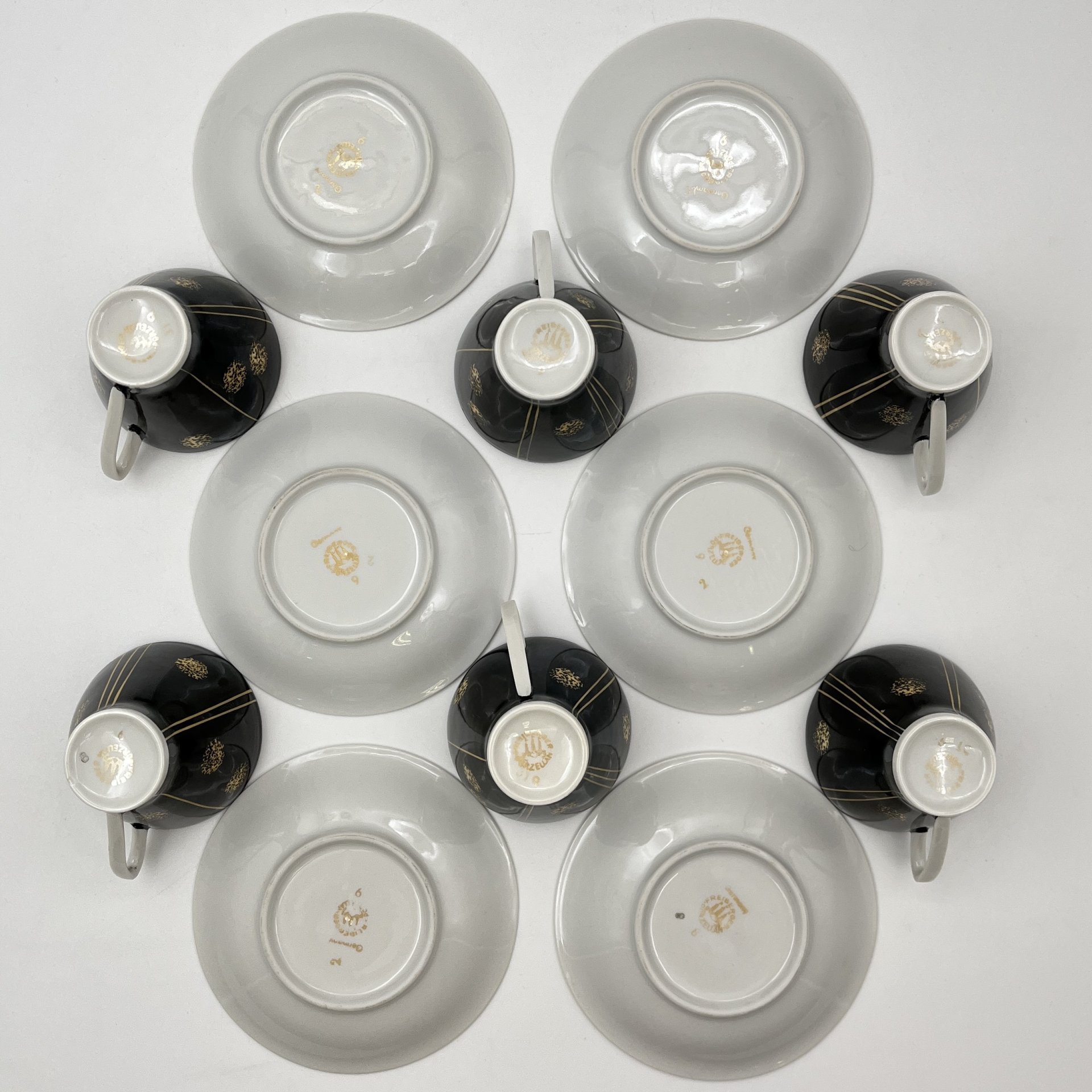 Сервиз кофейный c минималистичным декором на 6 персон (15 предметов)