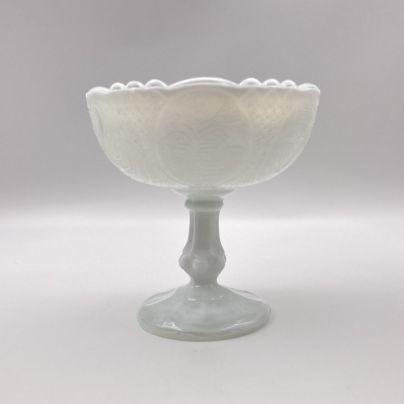 Вазочка (креманка), стекло, двухцветное - молочное и прозрачное, пресс, Западная Европа, 1930-1950 гг.