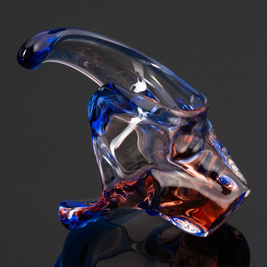 Ваза (конфетница) в виде корзиночки, Мстисовский стекольный завод, Mstisov Glassworks (Стекольный завод в Мстишов)