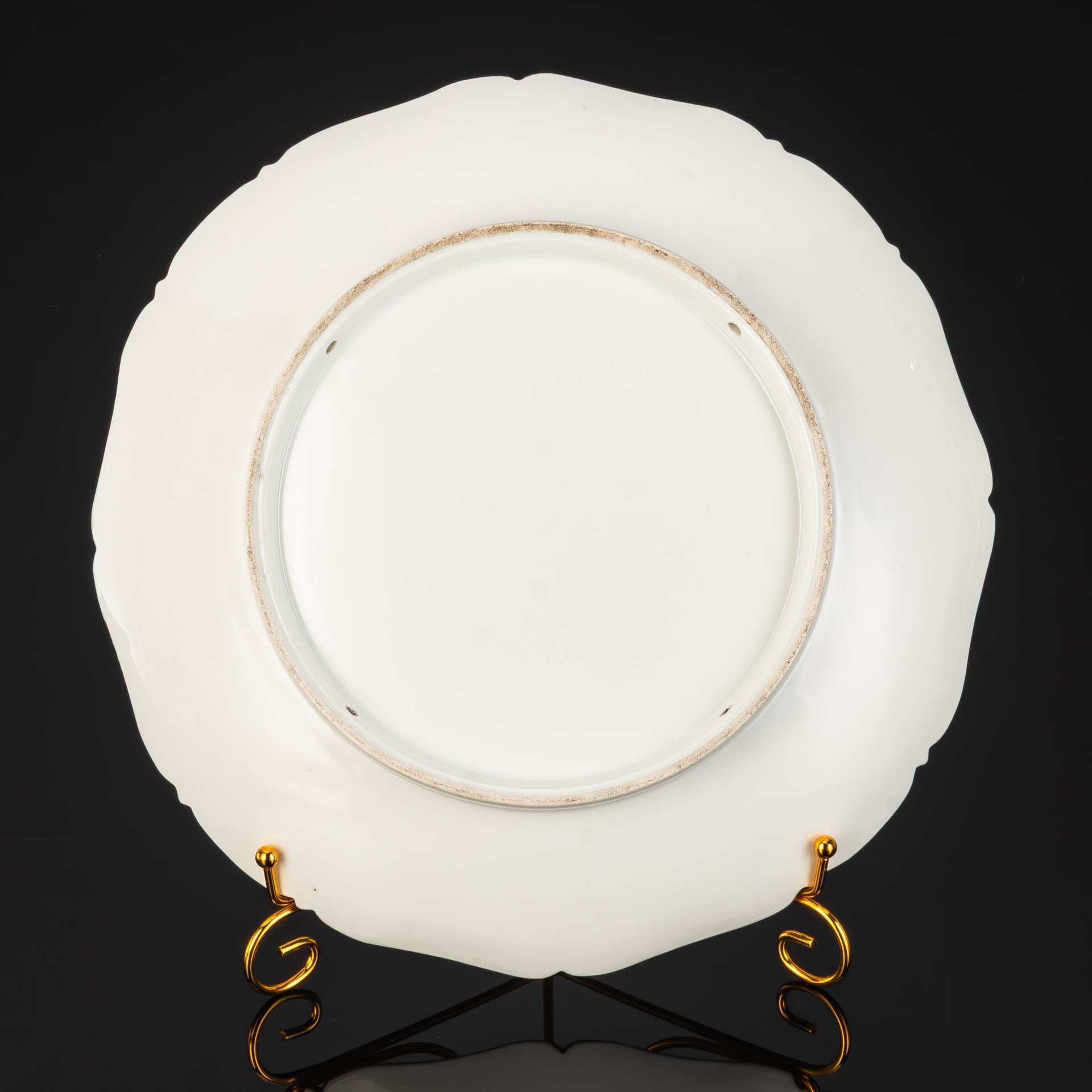 Тарелка настенная, украшенная морским пейзажем, фарфор, деколь с подрисовкой, золочение, Limoges, Франция, 1900-1930 гг.