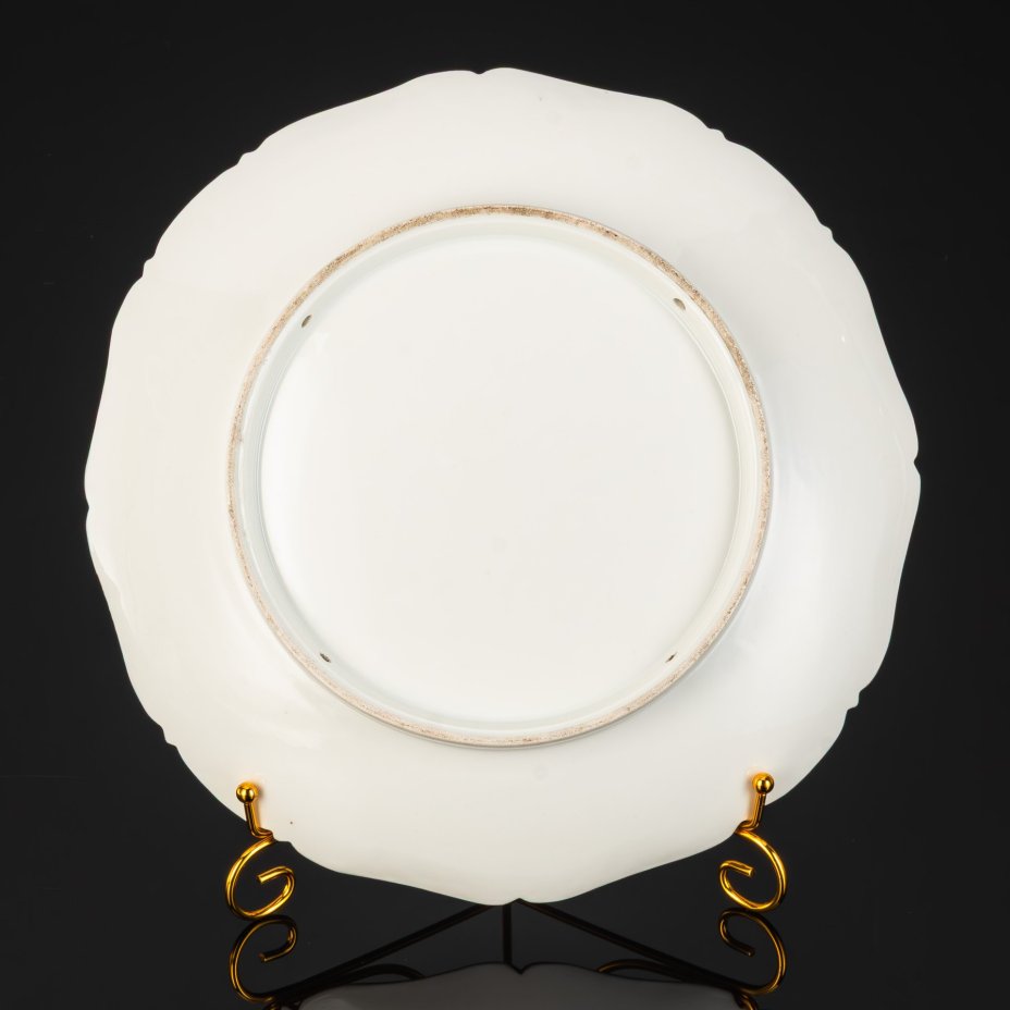 Тарелка настенная, украшенная морским пейзажем, фарфор, деколь с подрисовкой, золочение, Limoges, Франция, 1900-1930 гг.