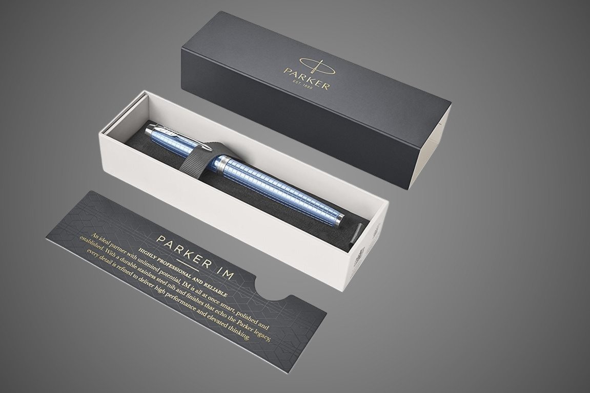 Ручка роллер Parker IM Premium Blue CT, Металлы: алюминий крашеный, нержавеющая сталь