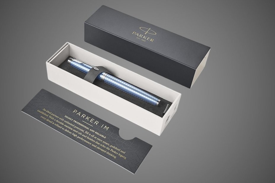 Ручка роллер Parker IM Premium Blue CT, Металлы: алюминий крашеный, нержавеющая сталь