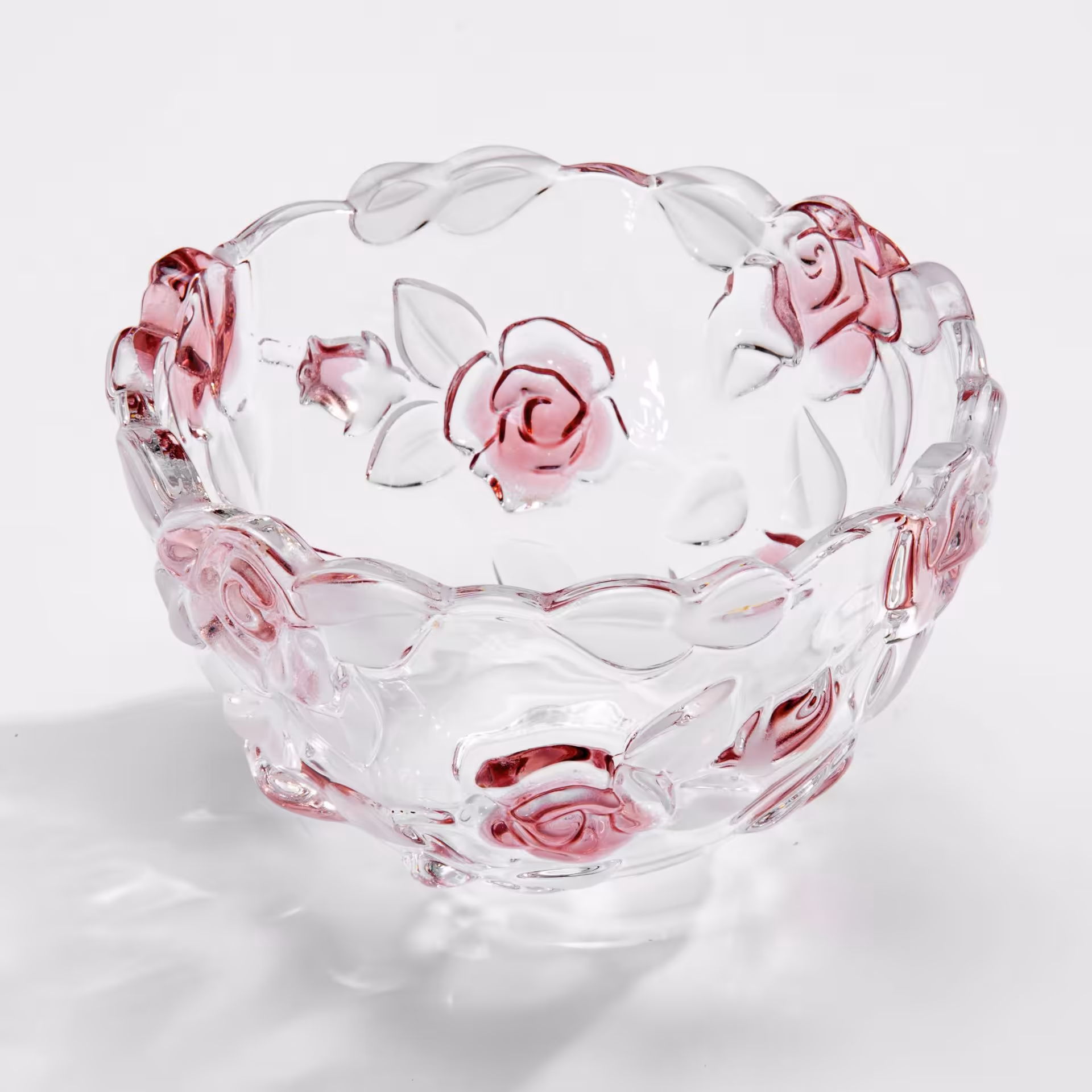 Ваза для конфет с цветочным декором и фигурным бортом, стекло, фирма "Walther-Glas", Германия, 1920-1940 гг., Walther Glas