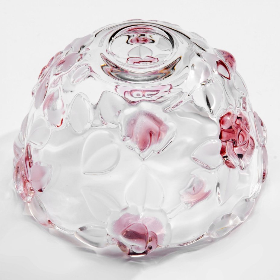 Ваза для конфет с цветочным декором и фигурным бортом, стекло, фирма "Walther-Glas", Германия, 1920-1940 гг., Walther Glas