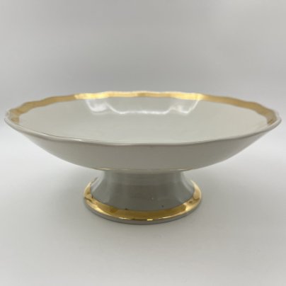 Фруктовница с рельефным декором, фарфор, золочение, Koenigszelt, Польша, 1945-1954 гг.