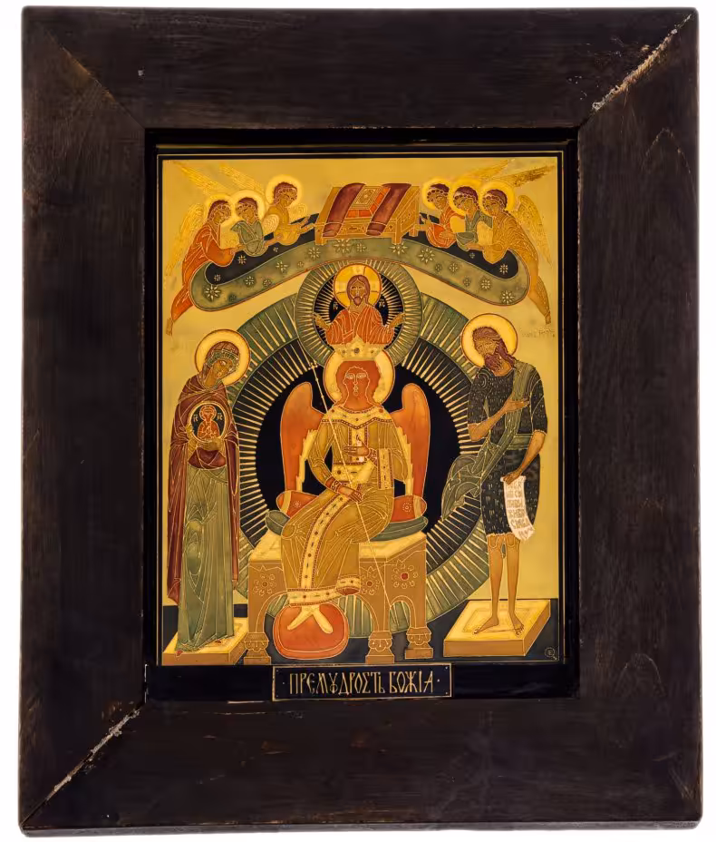 Икона "София Премудрость Божия", металл, эмаль,  Россия, 1996 г.