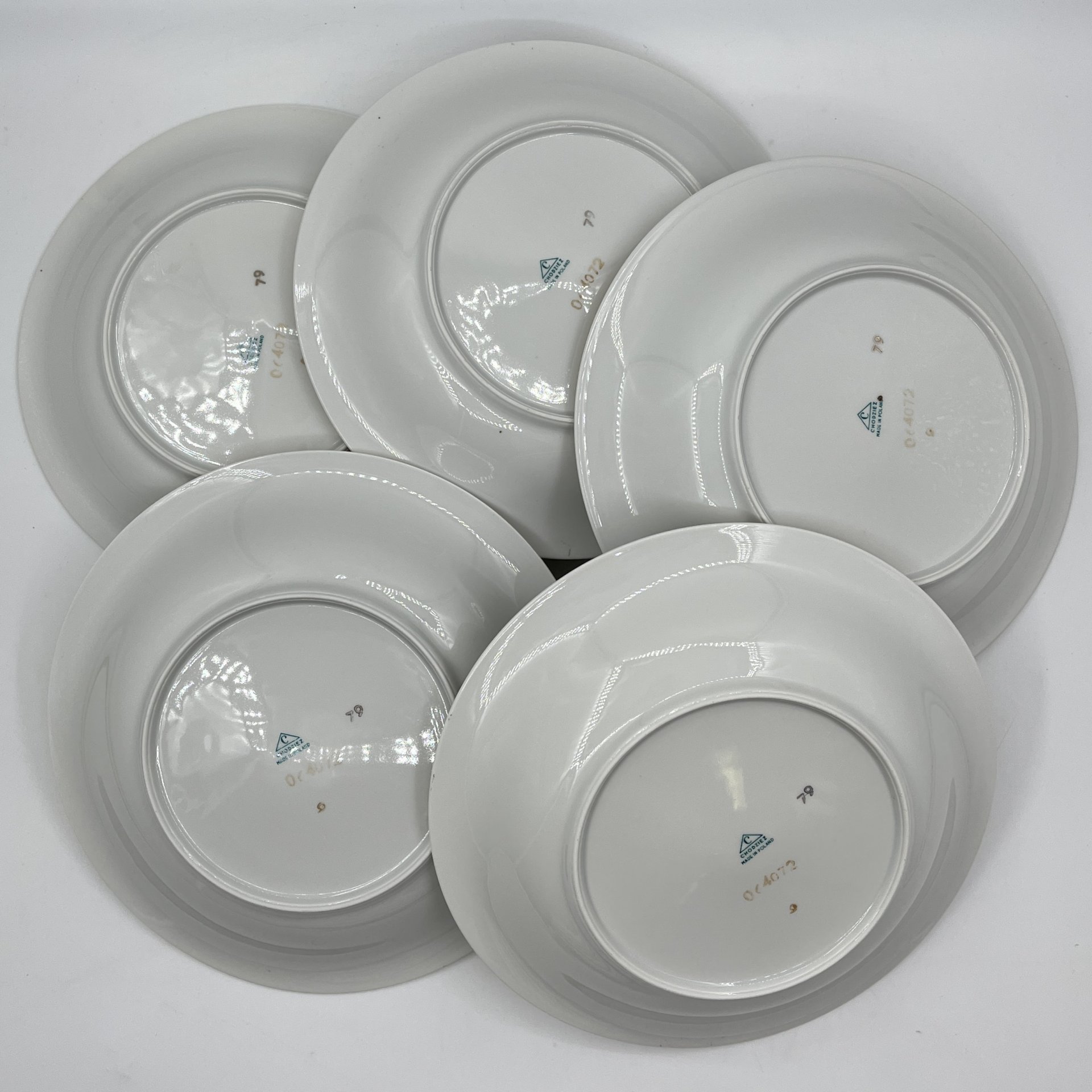 Набор из 5-ти суповых тарелок, украшенных цветочным декором, Chodziez