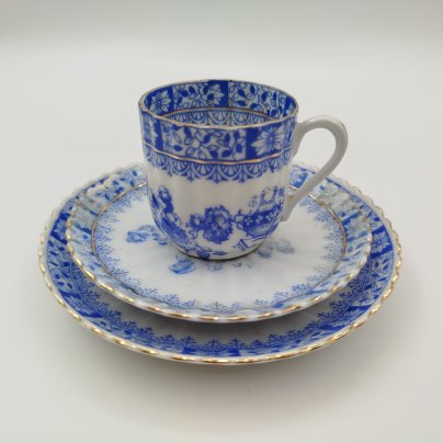 Трио кофейное в стиле шинуазри, China Blau Tiefenfurt