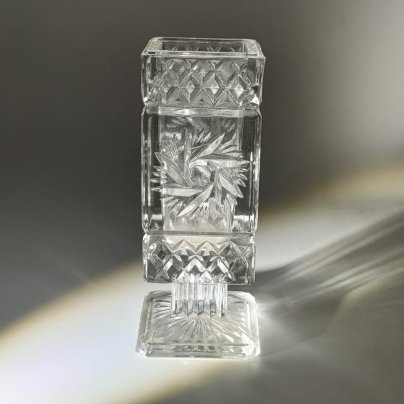 Вазочка (подставка для зубочисток) с рельефным декором, стекло, Восточная Европа, 1970-1990 гг.