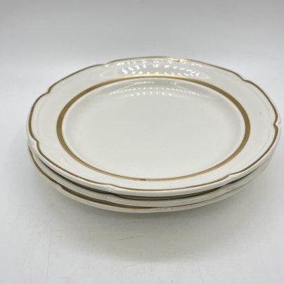 Набор из 3 обеденных тарелок с декором в виде золотой каймы