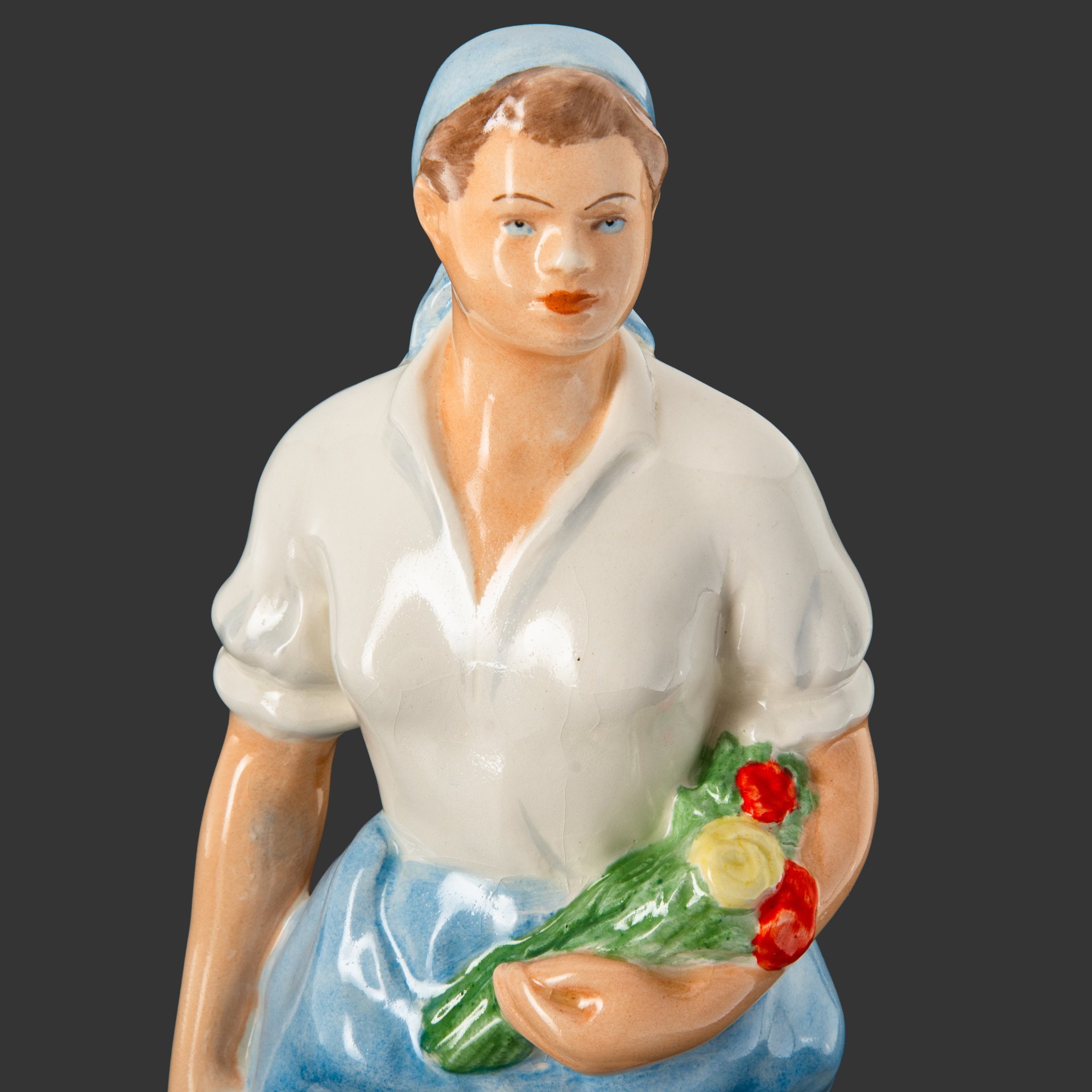 Статуэтка " Цветочница", Granih, фаянс, роспись, Западная Европа, 1950-1980 гг.