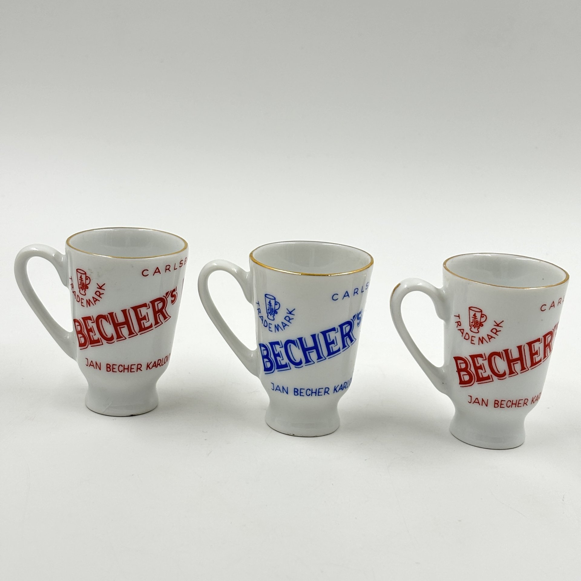 Набор из 3 ликерных рюмок с ручками "Becher's Liqueur"