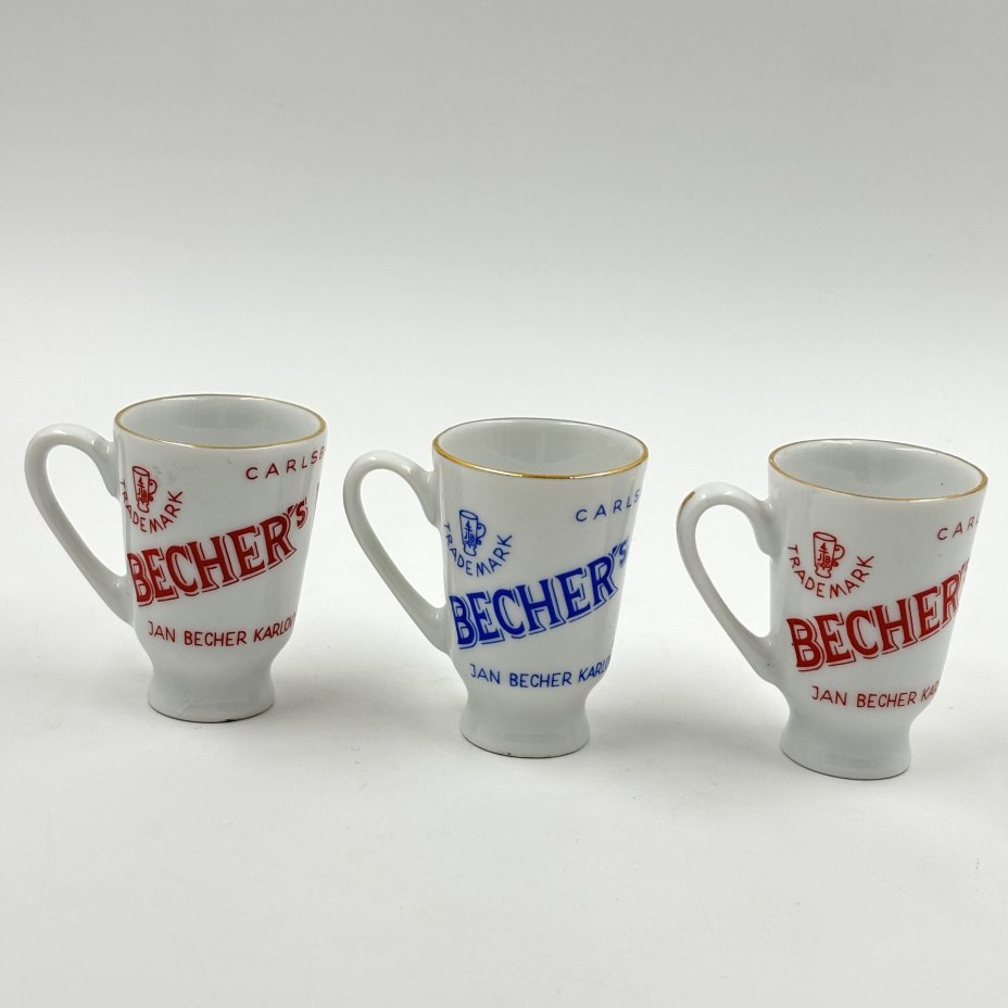 Набор из 3 ликерных рюмок с ручками "Becher's Liqueur"