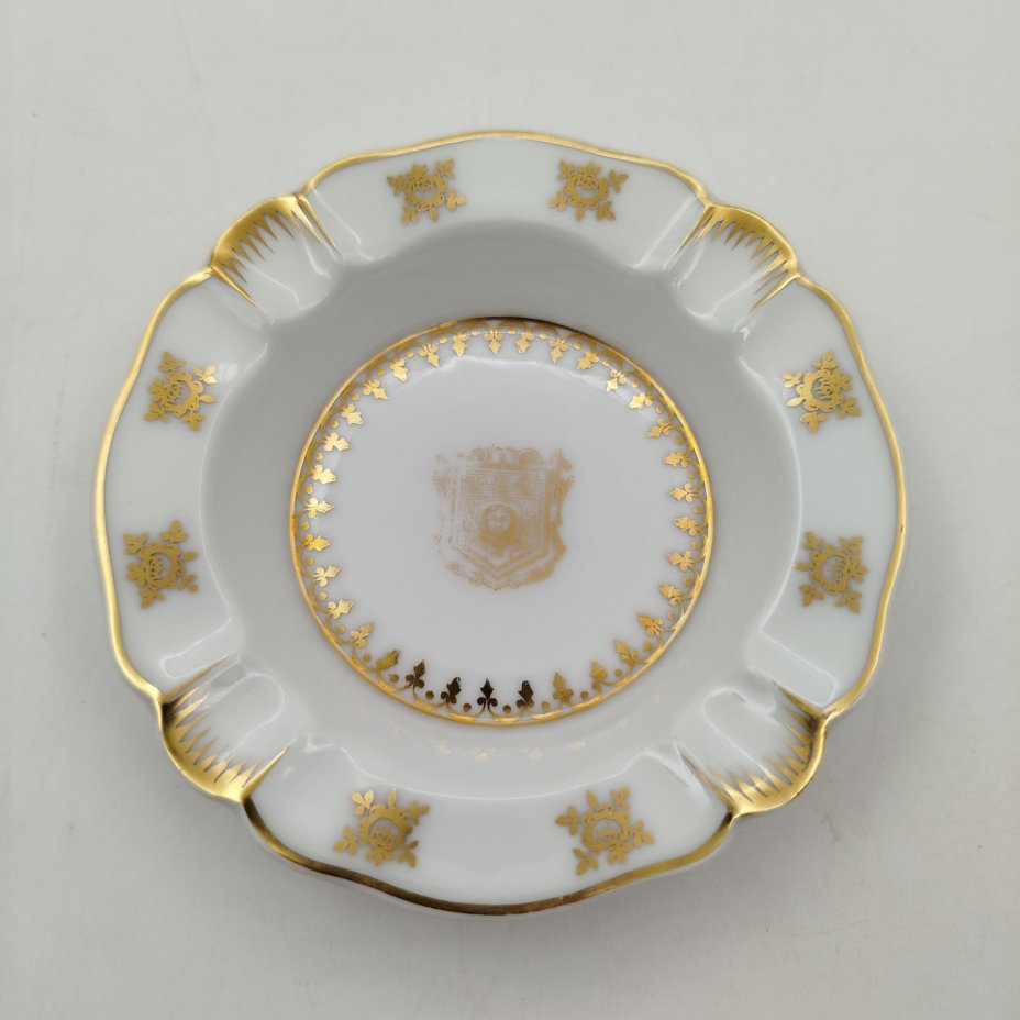 Пепельница, фарфор, золочение, Haviland, Limoges France, Франция, 1960-1990 гг., Haviland