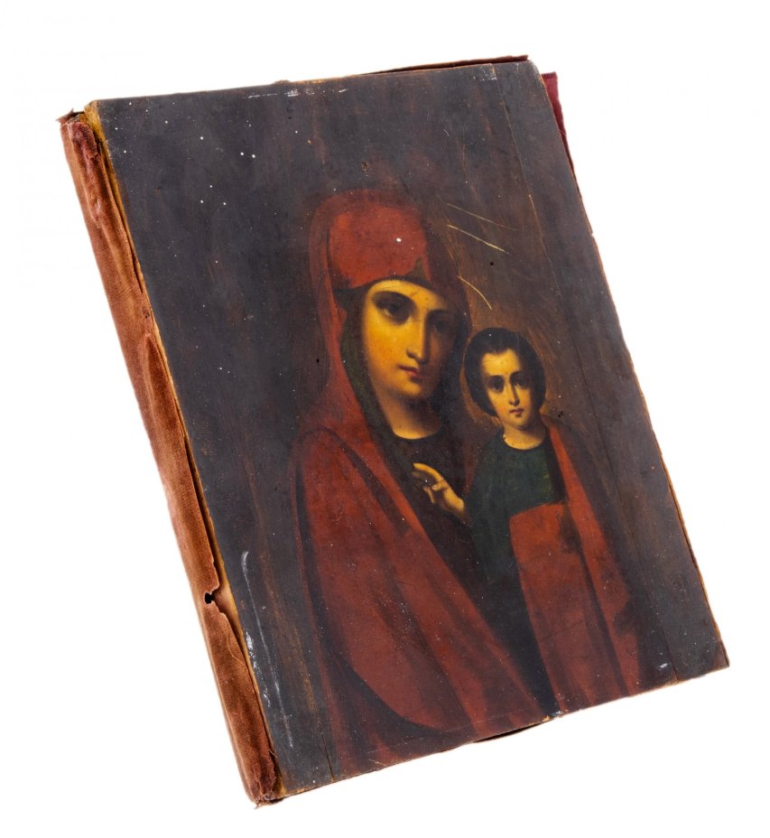 Икона "Казанская Божья Матерь" , дерево, масло, Российская Империя, 1850-1900 гг.