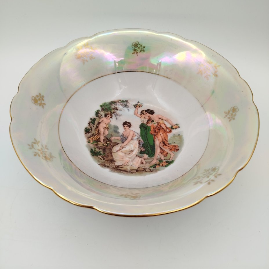 Салатник "Мадонна", фарфор, деколь, люстр, золочение, Kahla, ГДР, 1968-1987 гг.