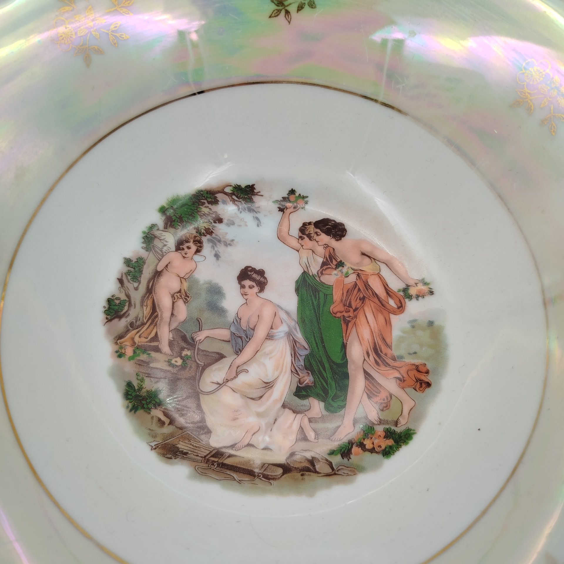 Салатник "Мадонна", фарфор, деколь, люстр, золочение, Kahla, ГДР, 1968-1987 гг.