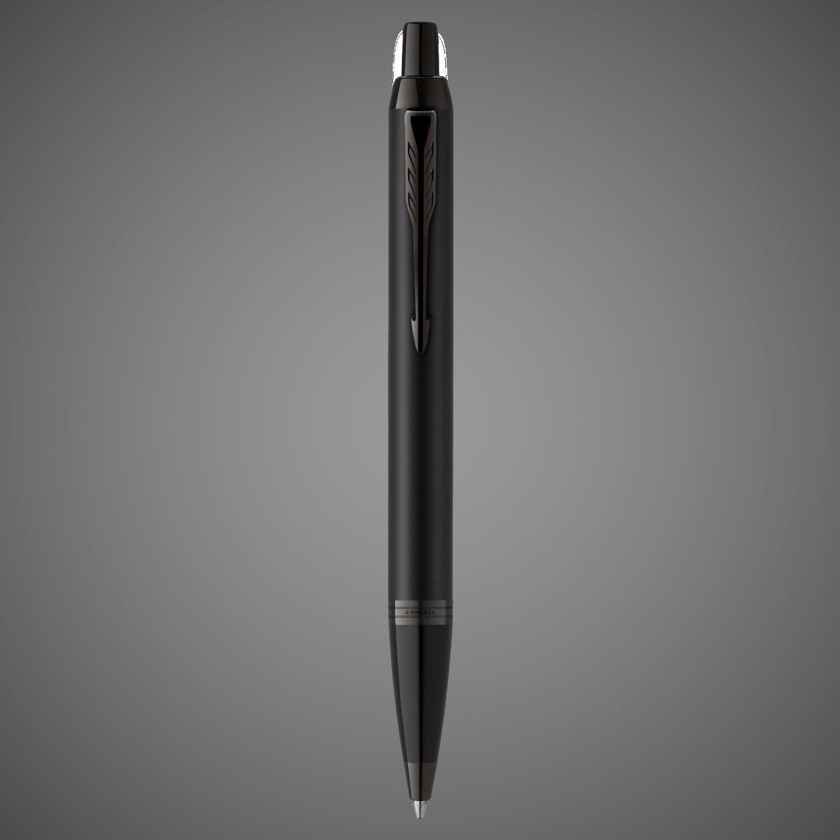 Шариковая ручка Parker IM Achromatic, Black BT, стержень: M, цвет чернил: blue, в подарочной упаковке., Лаки и смолы: лак, латунь