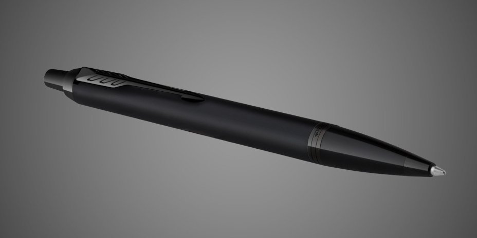 Шариковая ручка Parker IM Achromatic, Black BT, стержень: M, цвет чернил: blue, в подарочной упаковке., Лаки и смолы: лак, латунь