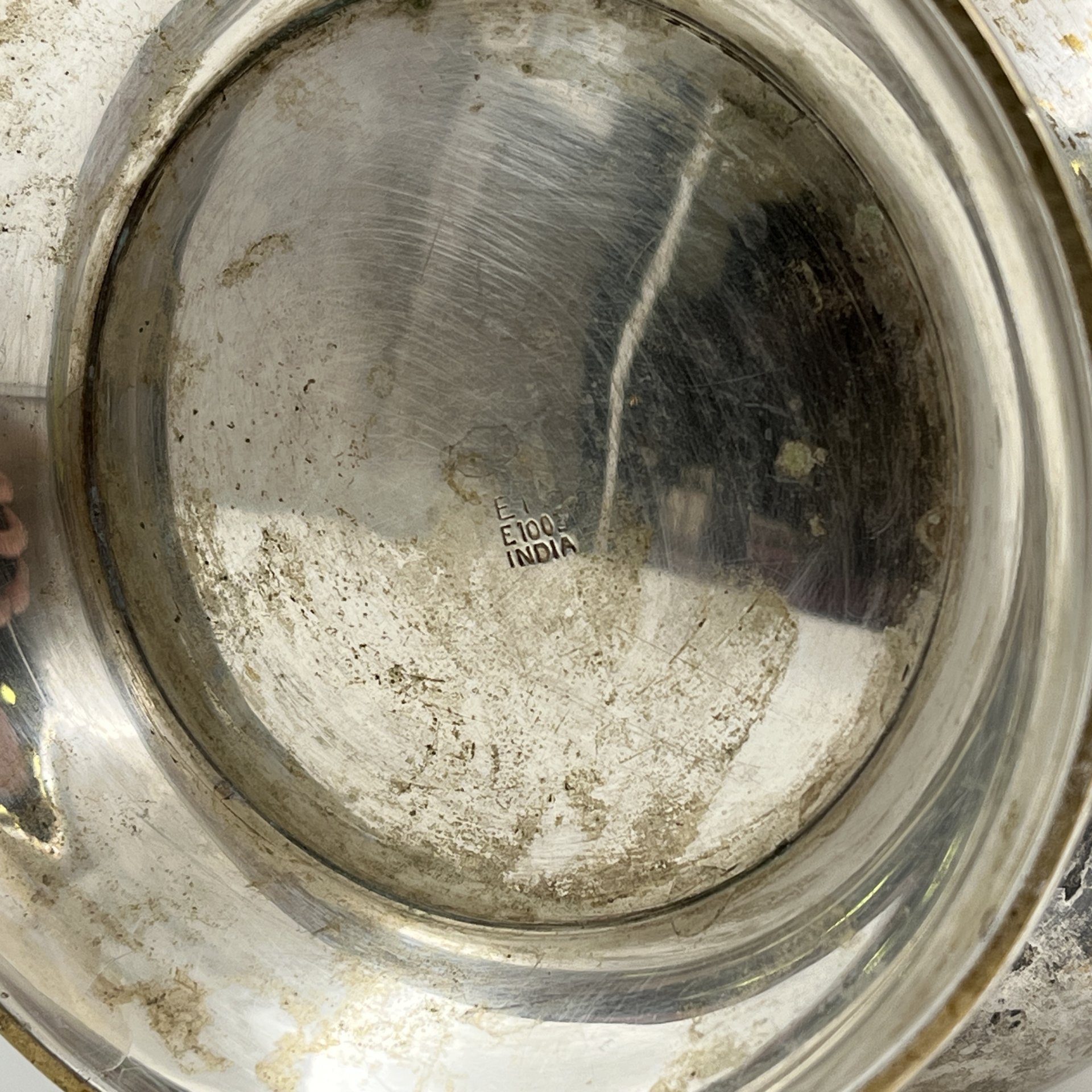 Чайник заварочный в восточном стиле, декорированный флоральными узорами, металл, серебрение, гравировка, Индия, 1970-1990 гг.