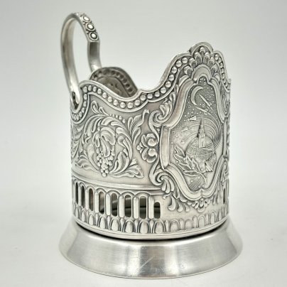 Подстаканник "Советский космос", мНЦ (медь-никель-цинк), Кольчугинский завод цветных металлов, СССР, 1960-1990 гг.