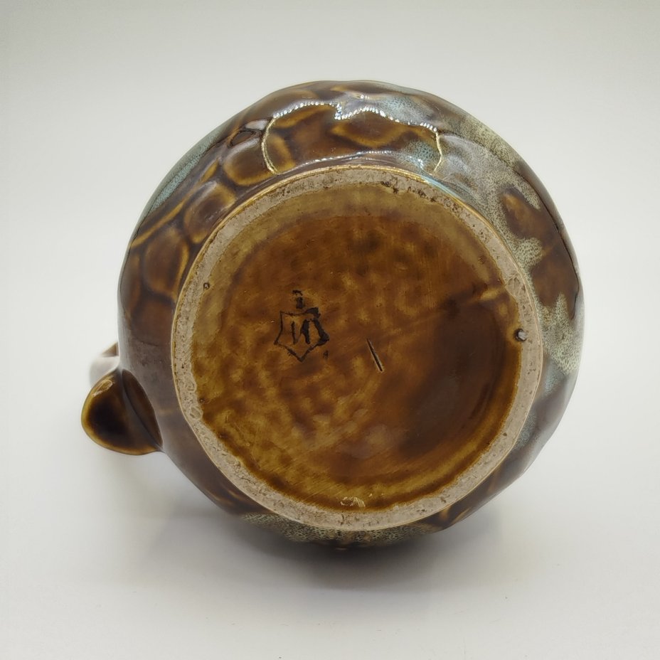 Кувшин с цветочным декором, керамика, глазурь, Московский завод «Изолятор», СССР, 1980-1990 гг.