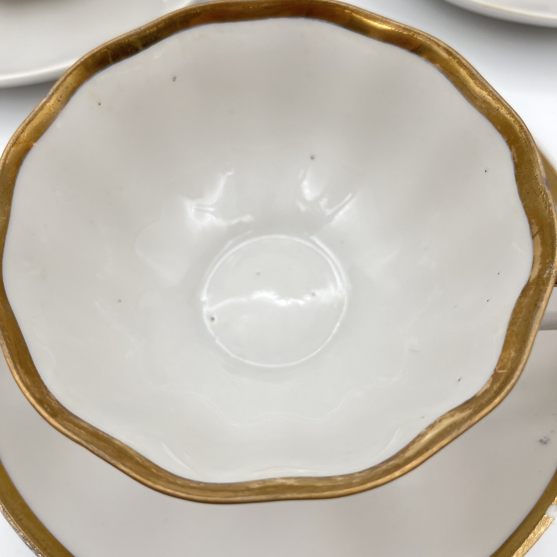 Набор из 3-х чайных пар с лакончиным декором, фарфор, золочение, Дулевский фарфоровый завод (Дулёво), СССР, 1989 г.