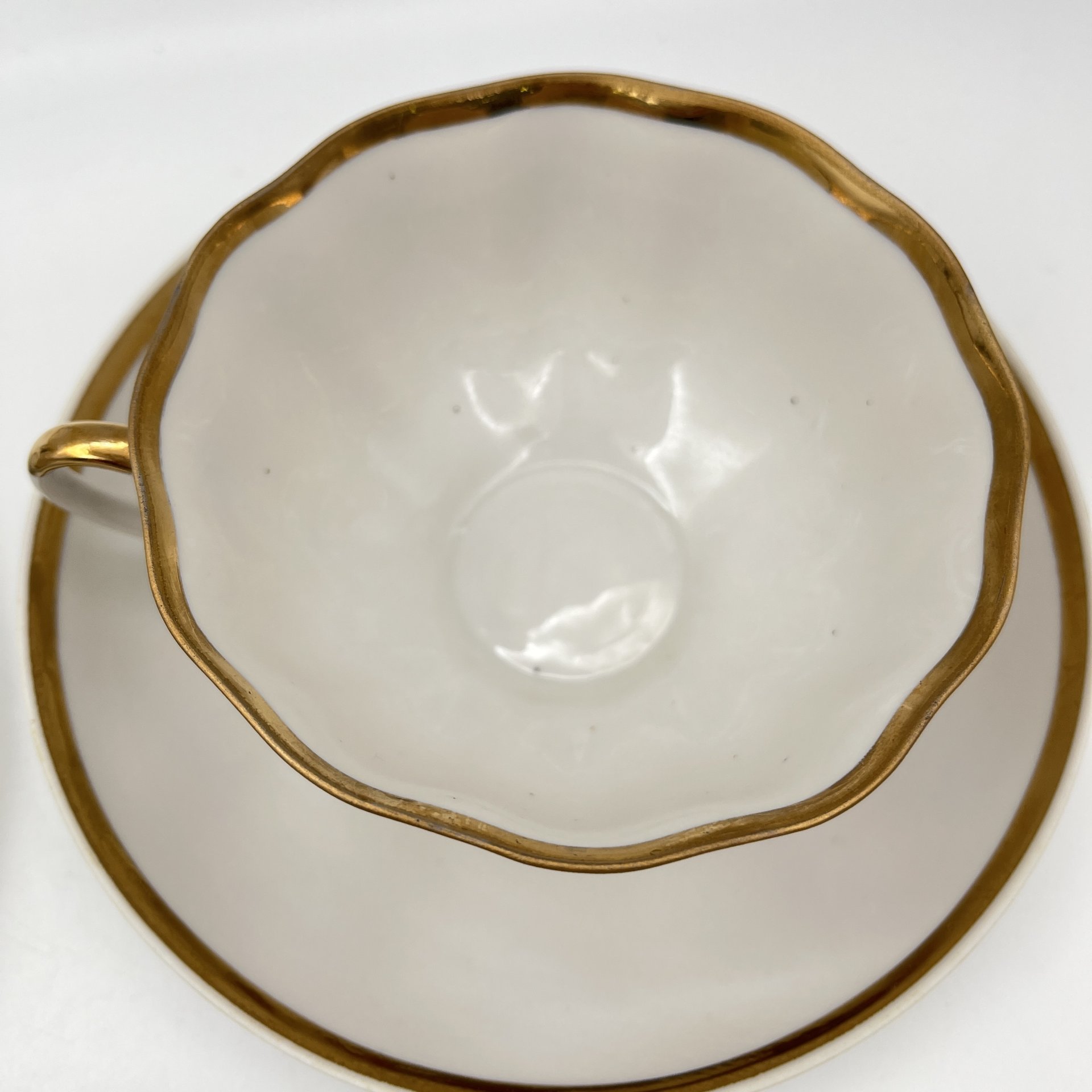 Набор из 3-х чайных пар с лакончиным декором, фарфор, золочение, Дулевский фарфоровый завод (Дулёво), СССР, 1989 г.