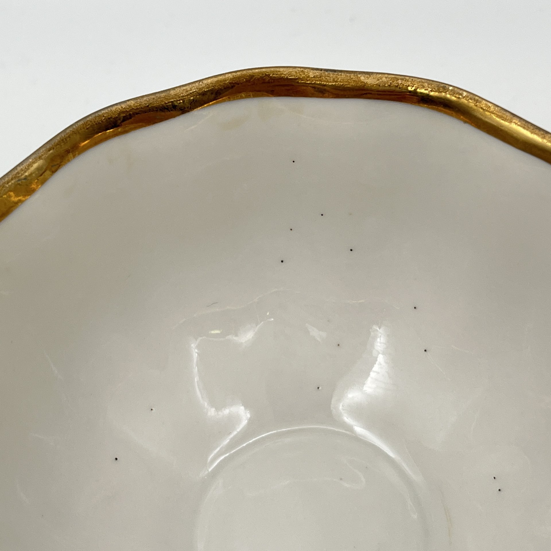 Набор из 3-х чайных пар с лакончиным декором, фарфор, золочение, Дулевский фарфоровый завод (Дулёво), СССР, 1989 г.