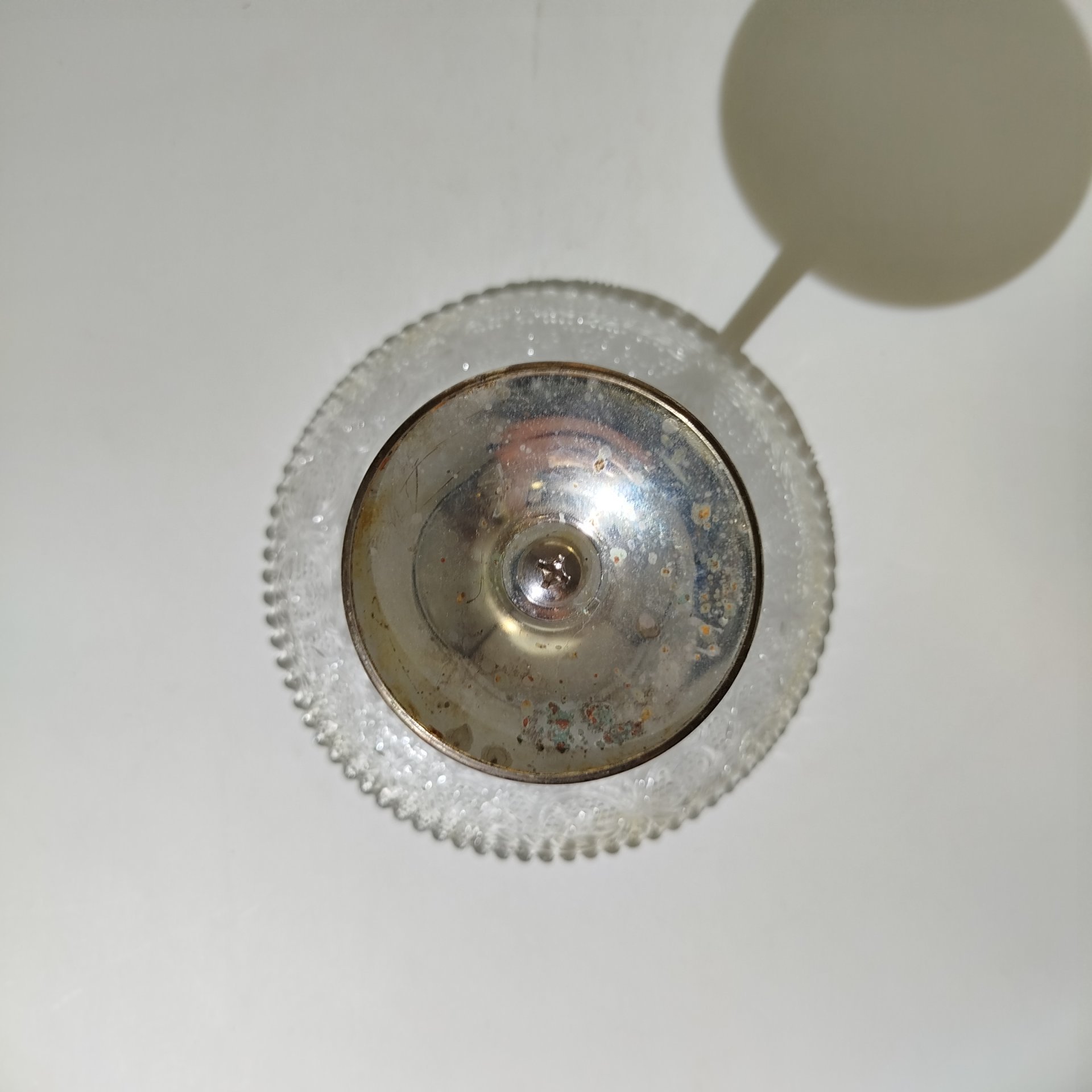 Конфетница на ножке с растительным декором, стекло, металл, Европа, 1990-2000 гг.