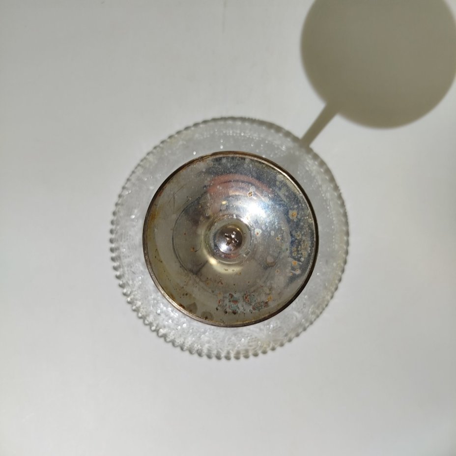 Конфетница на ножке с растительным декором, стекло, металл, Европа, 1990-2000 гг.